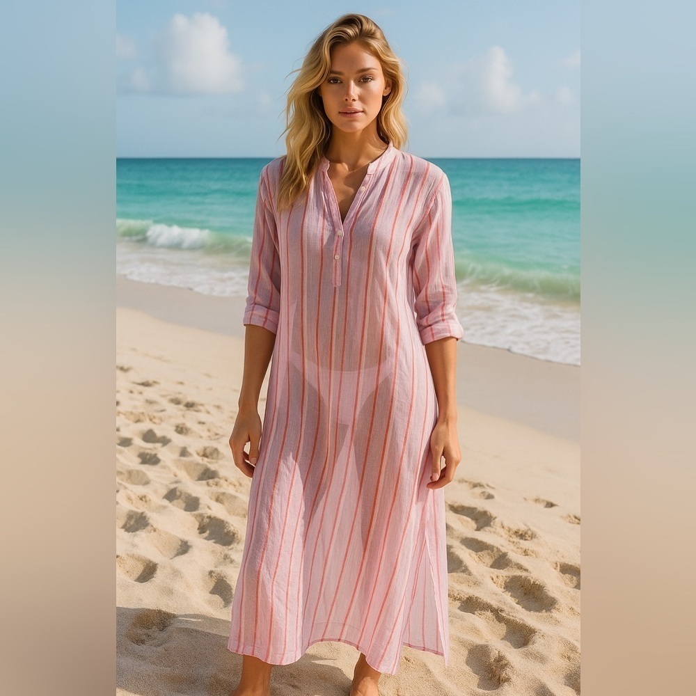 Ne Quittez Pas Striped Dress Size Large Color Purple